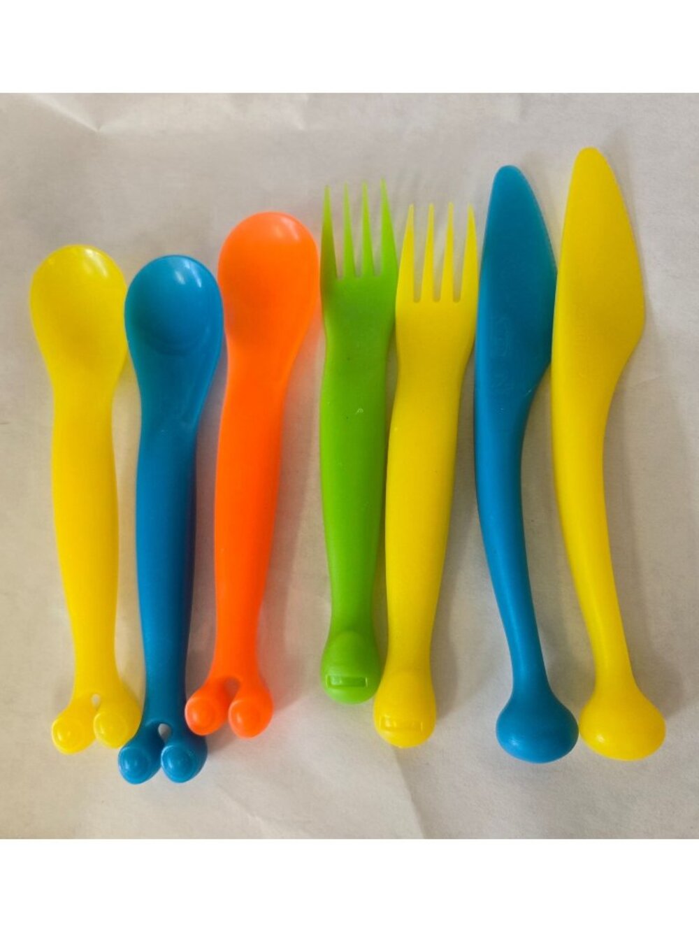Ikea Kalas Kid's Plastic Cutlery Pieces Discontinued Fun Colorful Dining